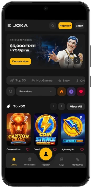 Jokacasinoua main page